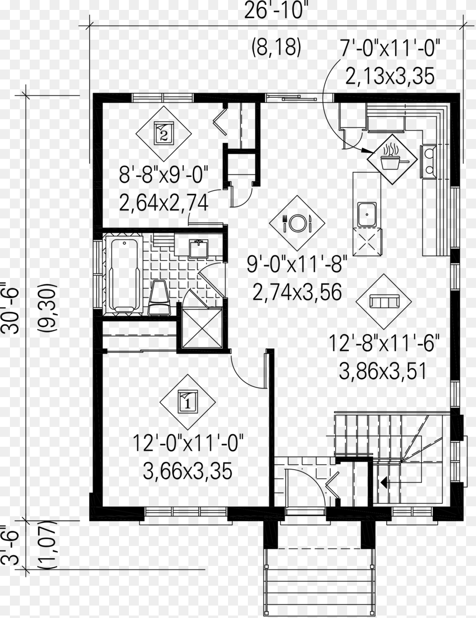 Contemporary Floor Plan Blueprints For House Designs, Gray Free Png