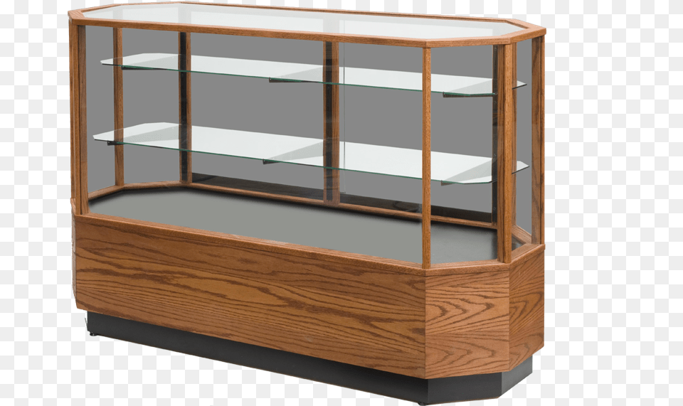 Contemporary Full Vision Octagon Retail Display Case Display Case, Cabinet, Furniture, Wood, Shelf Png Image
