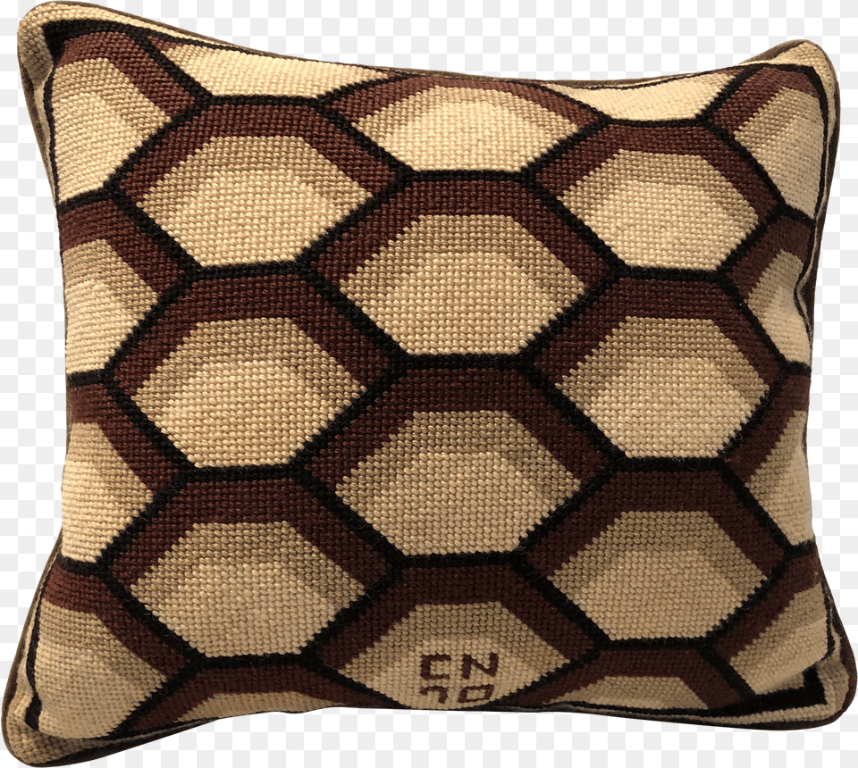Contemporary Needlepoint Pillow In Honeycomb Pattern Cushion, Plant, Cactus Png Image