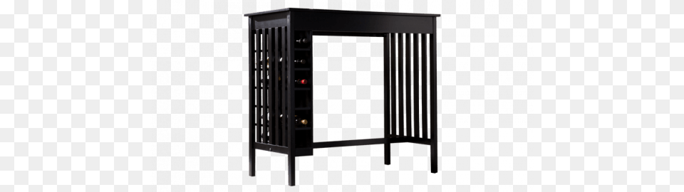 Contemporary Pub Table Bar Unit With Built In Wine Wildon Home Emmence Pub Table Black, Furniture, Cabinet, Crib, Infant Bed Free Png Download