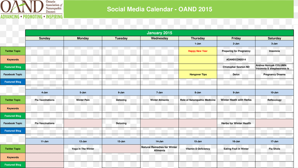 Content Marketing Editorial Calendar Template Free Transparent Png