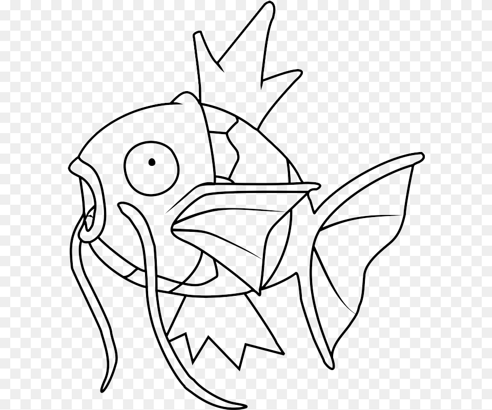 Contest Magikarp Black And White, Stencil, Animal Free Png Download