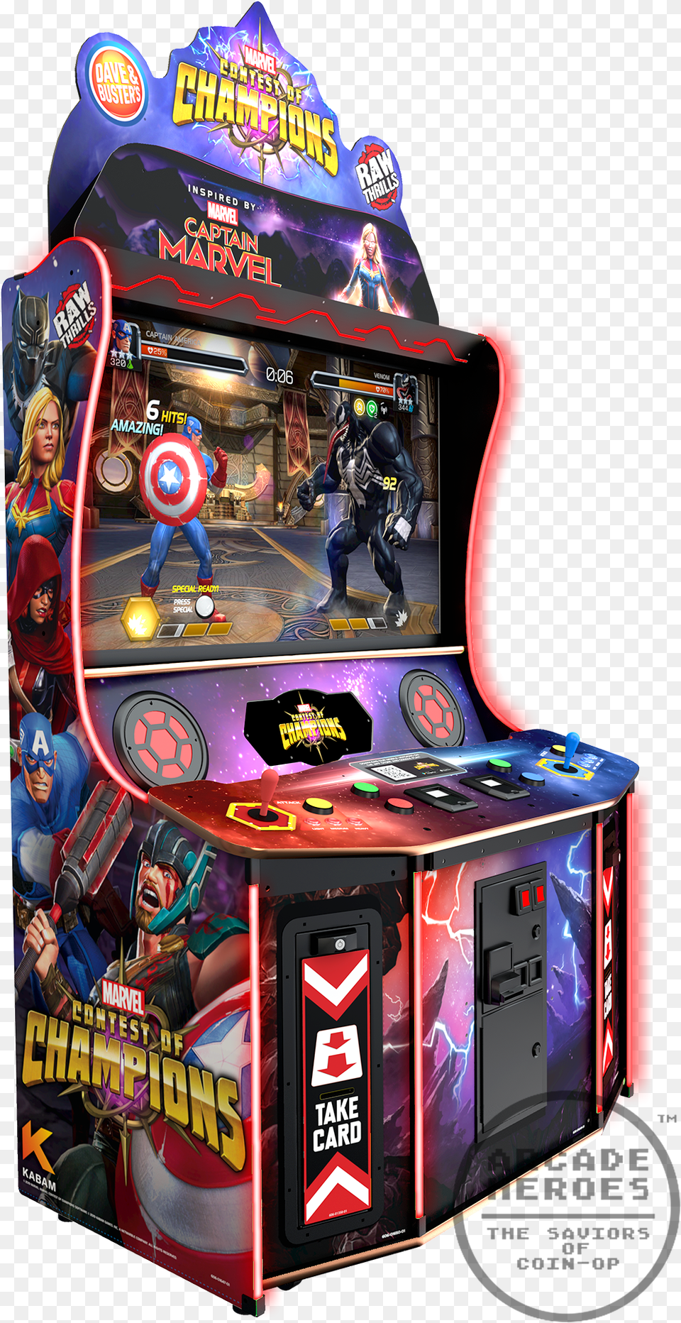 Contest Of Champions By Kabam Raw Thrills And Dave Video Game Arcade Cabinet, Adult, Person, Woman, Female Png Image