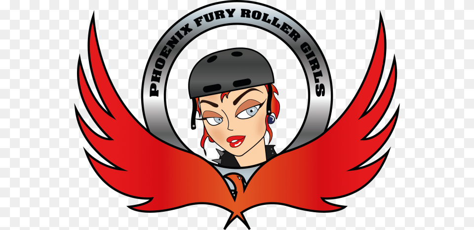 Contest Phoenix Fury Roller Girls Logo, Head, Face, Person, Book Png Image