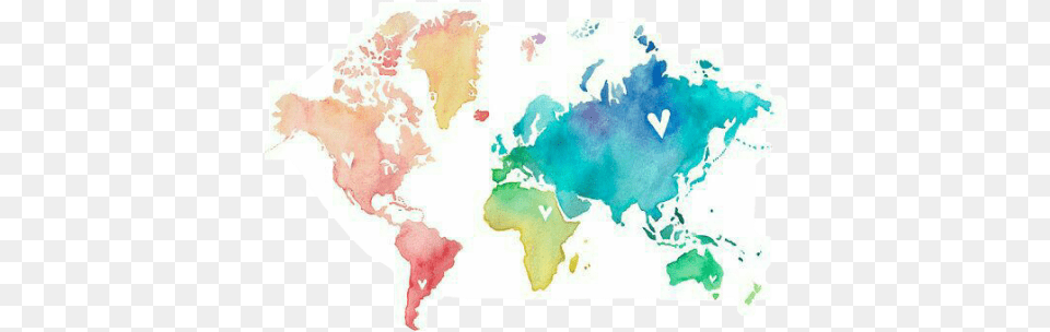 Continents Colorful Watercolor Cute World Map, Chart, Plot, Baby, Person Png