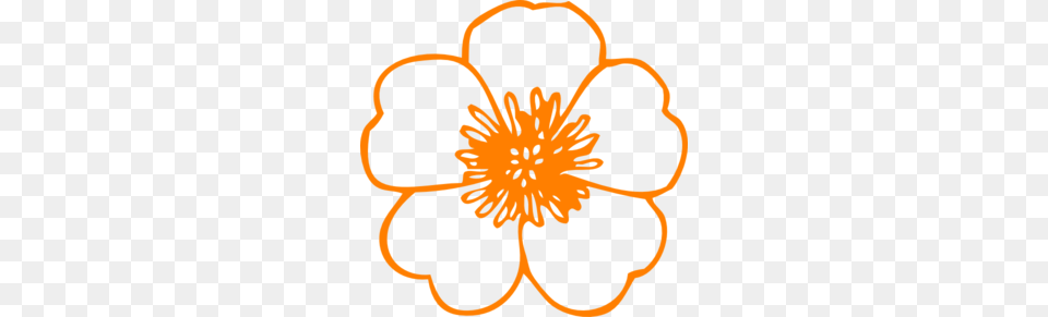 Contour Orange Tats Stencils Flowers And Flower, Anemone, Anther, Dahlia, Petal Png