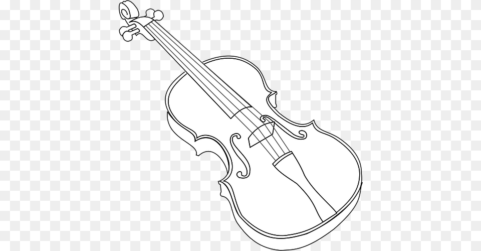 Contour Vector Image Of Violin Colouring Pages Of Violin, Musical Instrument, Guitar, Cello Free Png Download