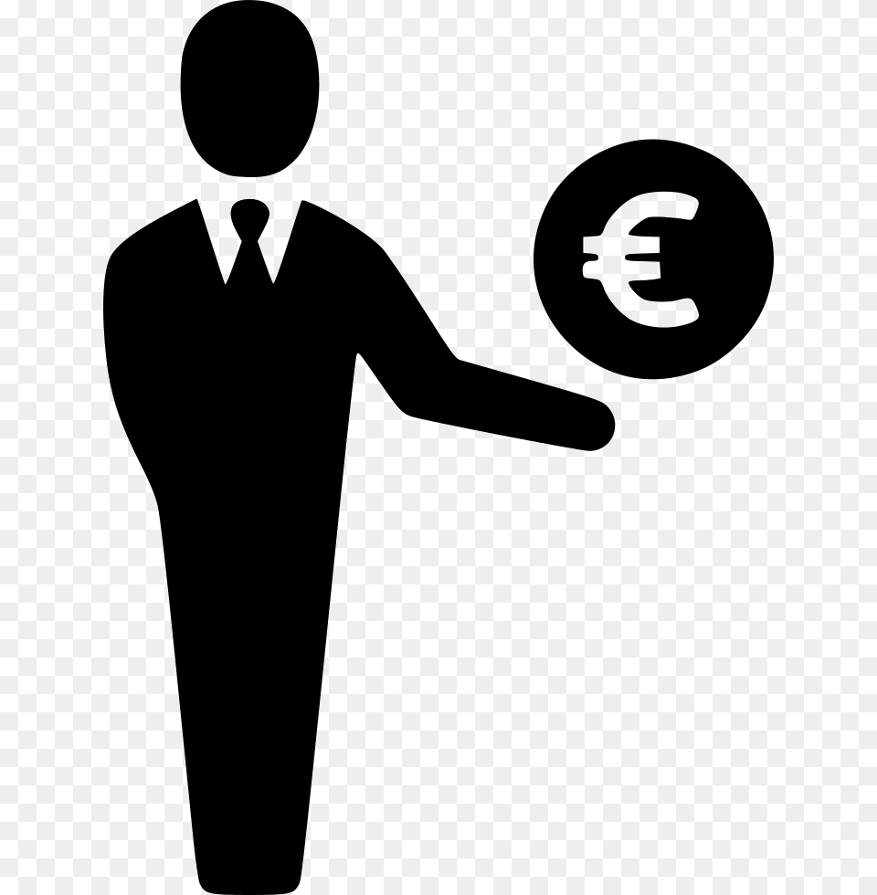 Contract Clipart Salesman Euro Income Icon, Stencil, Clothing, Formal Wear, Suit Free Transparent Png