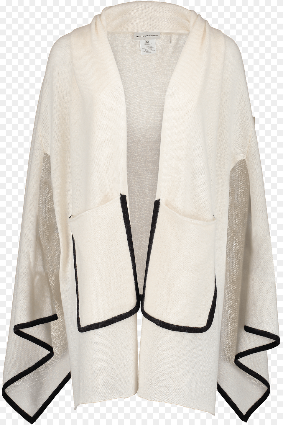 Contrast Tipped Cape Whiteblack Clothes Hanger, Blazer, Clothing, Coat, Jacket Free Transparent Png