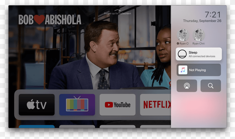 Control Center Makes Its Apple Tv Debut Netflix, Person, Computer Hardware, Screen, Electronics Png
