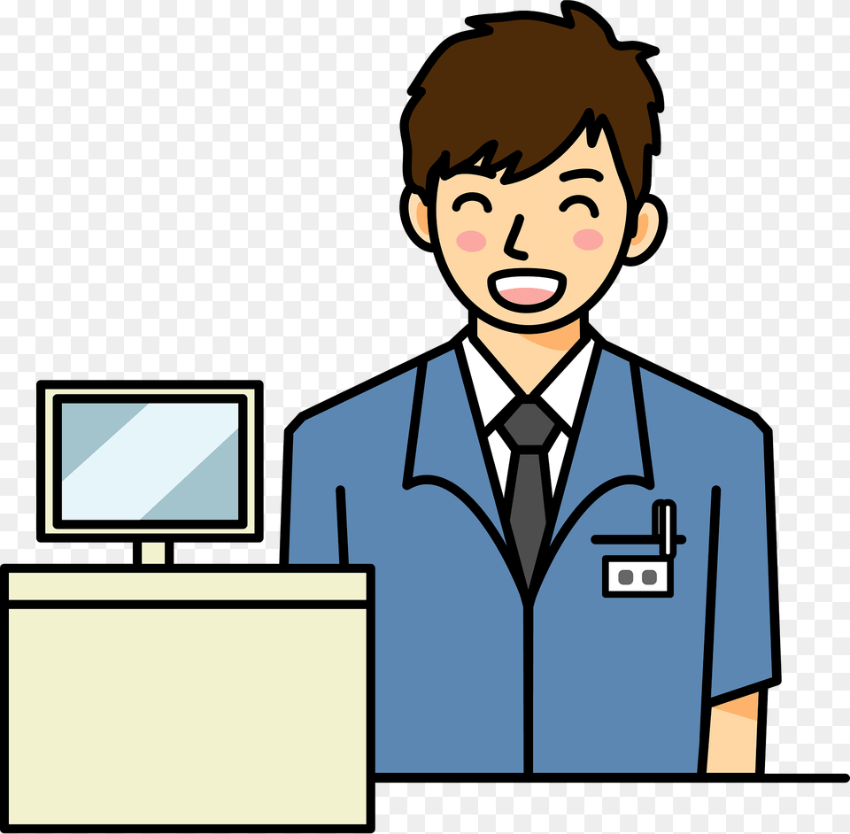 Convenience Store Clerk Clipart, Accessories, Monitor, Hardware, Formal Wear Free Png
