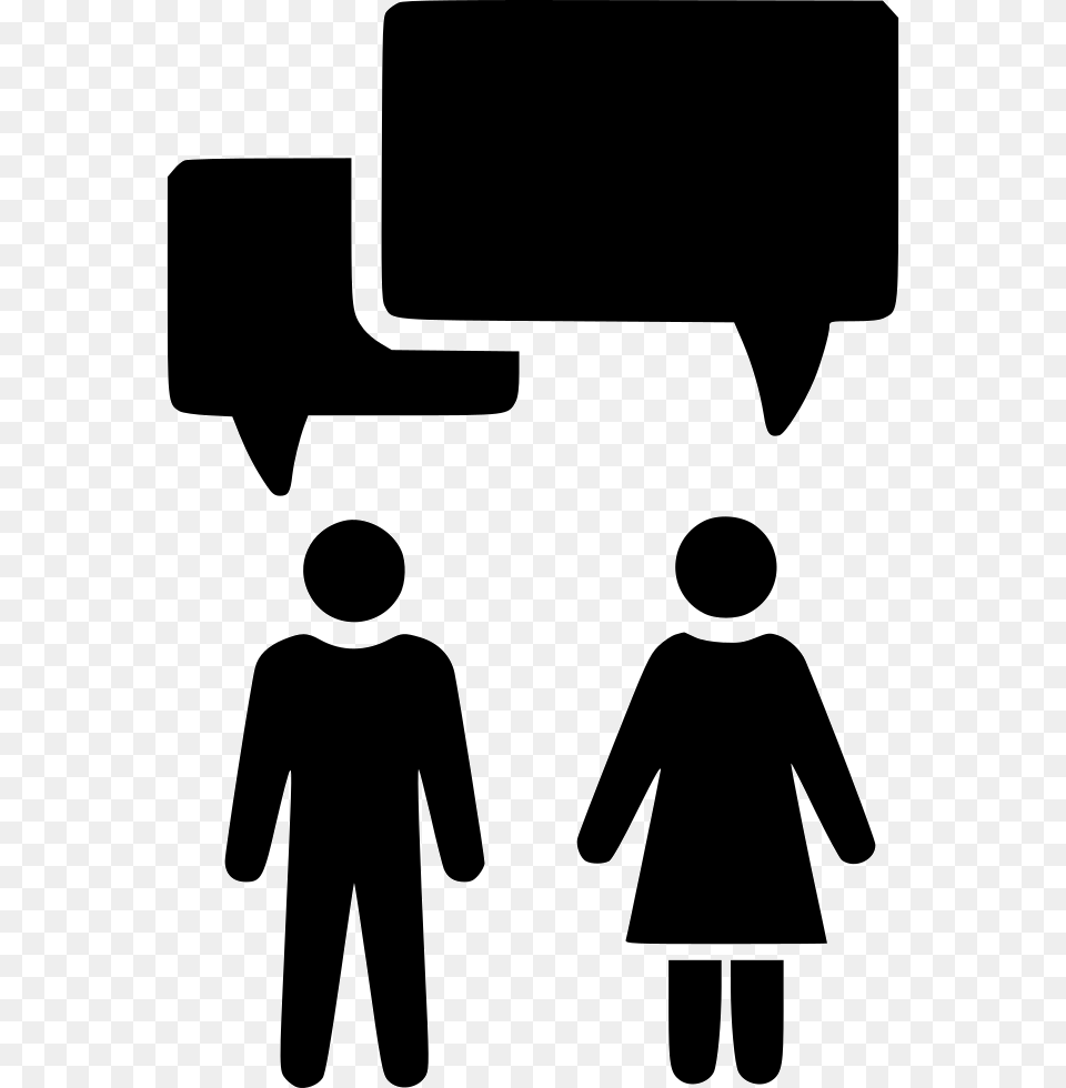 Conversation Chat Argument Couple Marriage Comments Argument, Silhouette, Stencil, Sign, Symbol Free Png