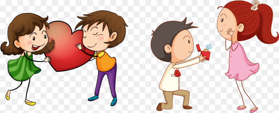 Conversation Clipart Boy Girl Conversation Cartoon Boy Proposing Girl, Baby, Person, Adult, Female Free Transparent Png