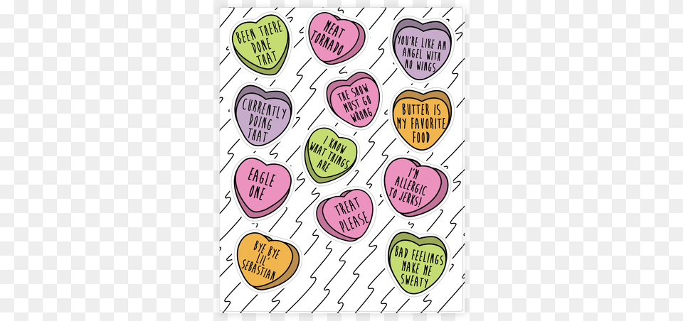 Conversation Hearts Sticker And Decal Girly, Heart Png Image