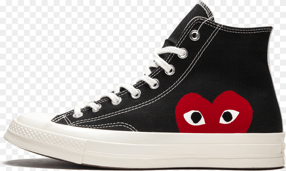 Converse Chuck 70 Hi Comme Des Half Heart Converse Comme Des Garcons Noir, Clothing, Footwear, Shoe, Sneaker Free Transparent Png