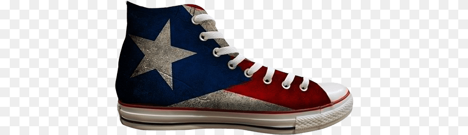 Converse Ct All Star Hi Top Puerto Rico Flag Converse Puerto Rico Flag Pride Distressed Custom Print, Clothing, Footwear, Shoe, Sneaker Png