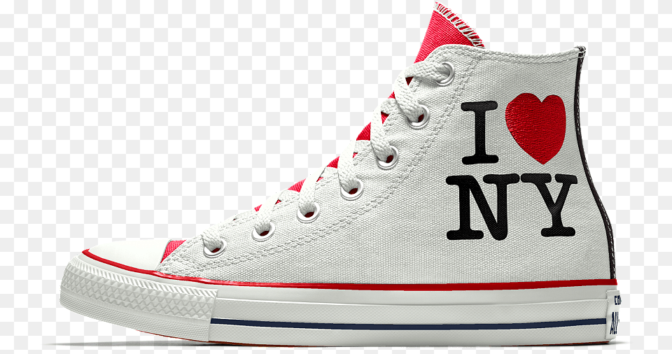Converse Custom I Love New York High Top Shoe Size Love New York Converse, Clothing, Footwear, Sneaker Free Png
