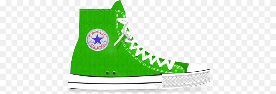 Converse Logo 80 Green Shoe Clip Art, Clothing, Footwear, Sneaker Free Png Download