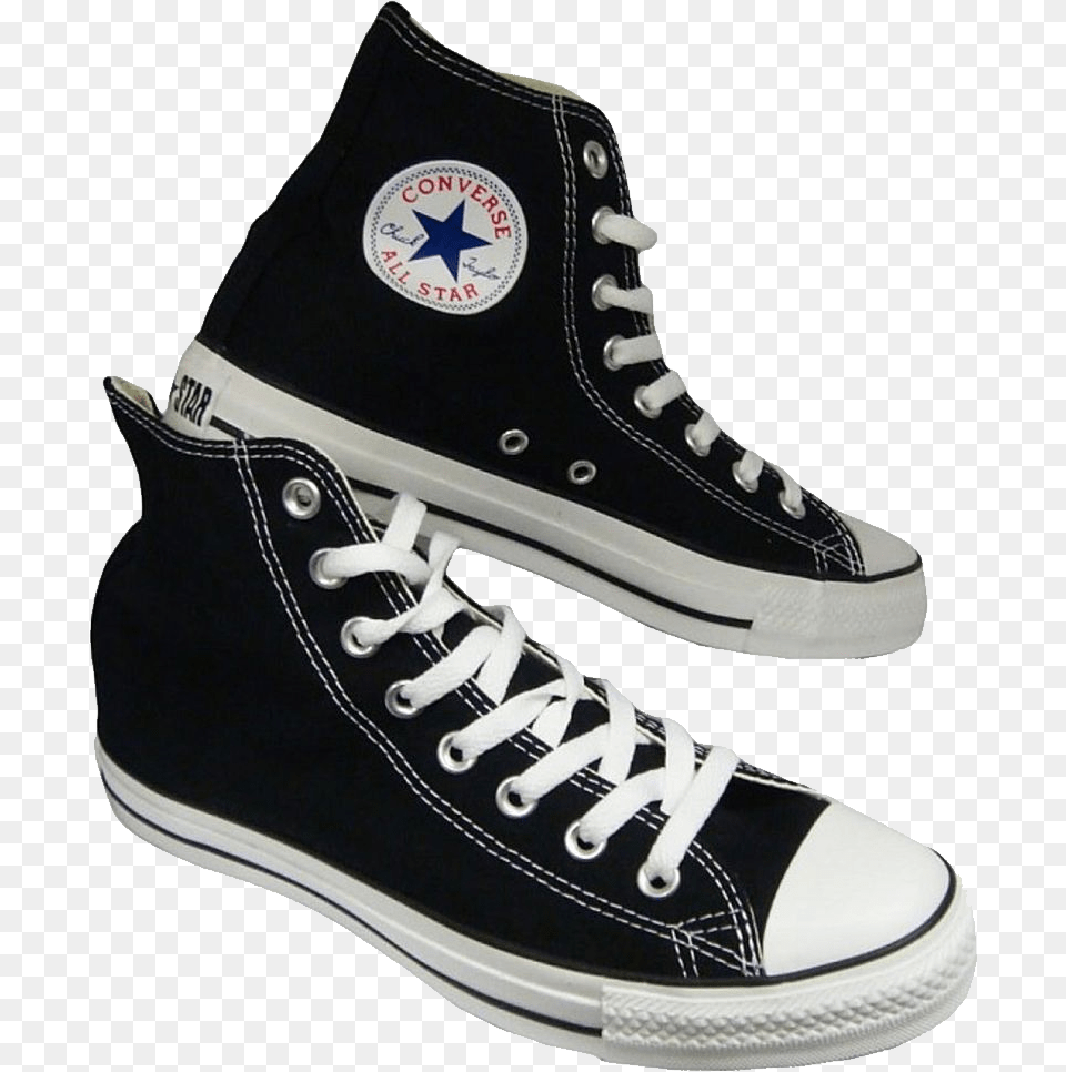 Converse Shoes Black High Top Converse, Clothing, Footwear, Shoe, Sneaker Png