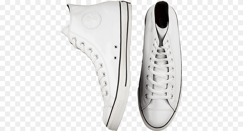 Converse White Patent High Top Tennis Shoes High Top Patent Converse White, Clothing, Footwear, Shoe, Sneaker Png