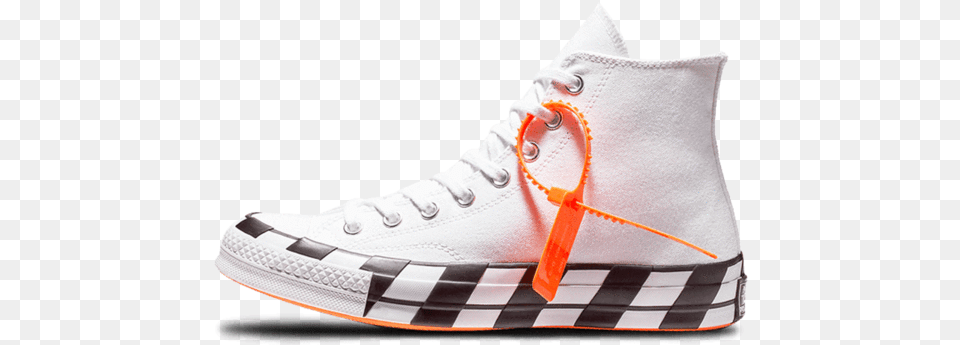 Converse X Off White Chuck Taylor 70 Stripe Convers X Off White, Clothing, Footwear, Shoe, Sneaker Free Transparent Png