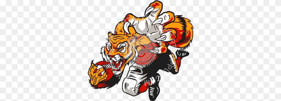 Convert To Base64 Tiger Cartoon Tiger Playing Football Clipart, Art, Graphics, Baby, Person Png Image