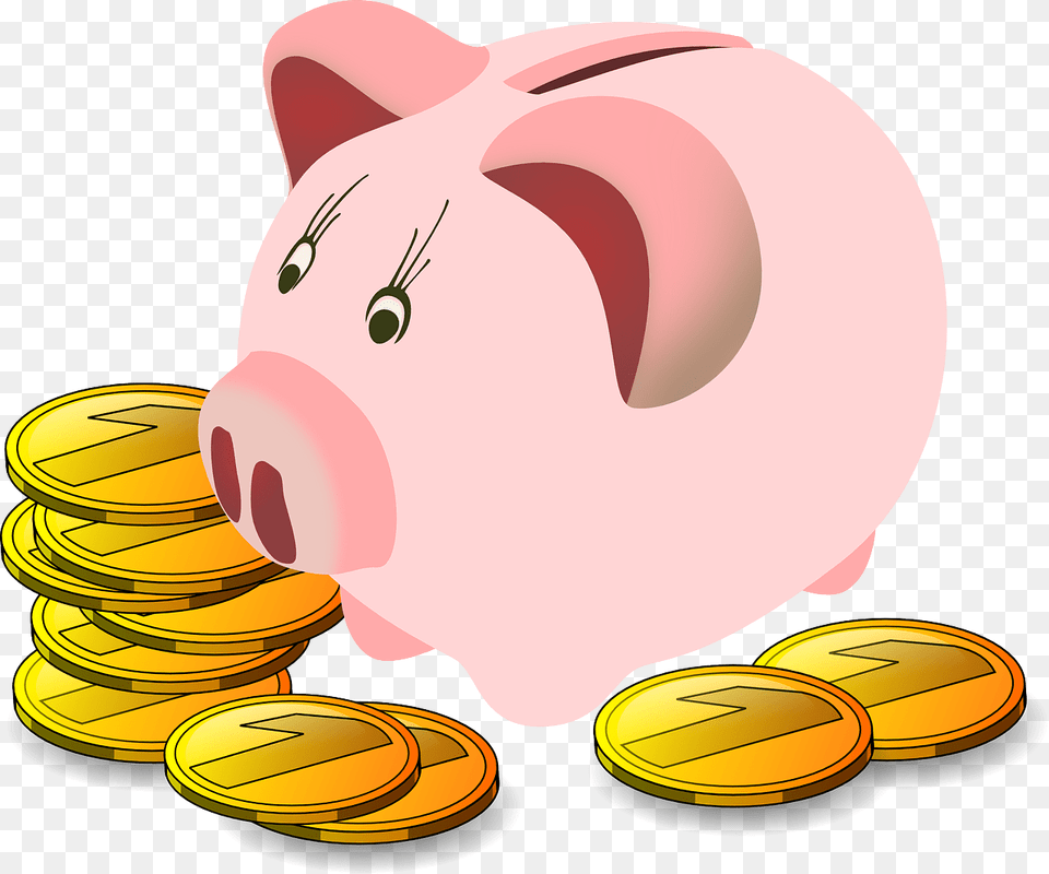 Converting Coins To Cash, Piggy Bank Free Png