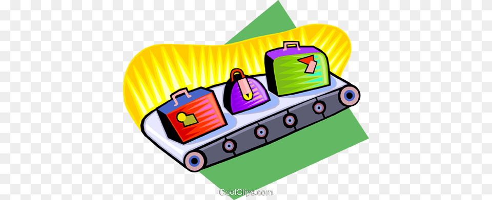 Conveyor Belt With Luggage Royalty Vector Clip Art, Baggage, Bulldozer, Machine, Suitcase Png
