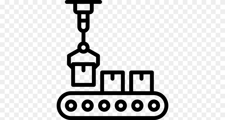 Conveyor Icon, Gray Free Transparent Png