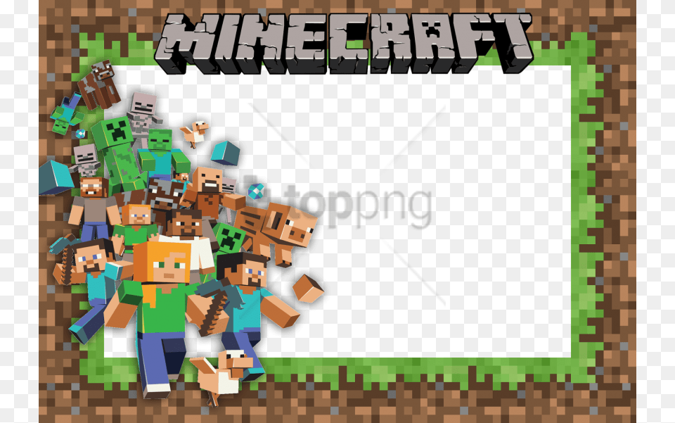 Convite Minecraft Image With Transparent Moldura Para Foto Minecraft Free Png Download