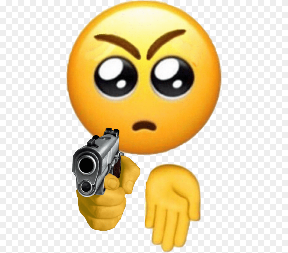 Coochie Coochie Handitover Crush Emoji Cute Angry Angry But Cute Emoji, Firearm, Gun, Handgun, Weapon Free Png Download