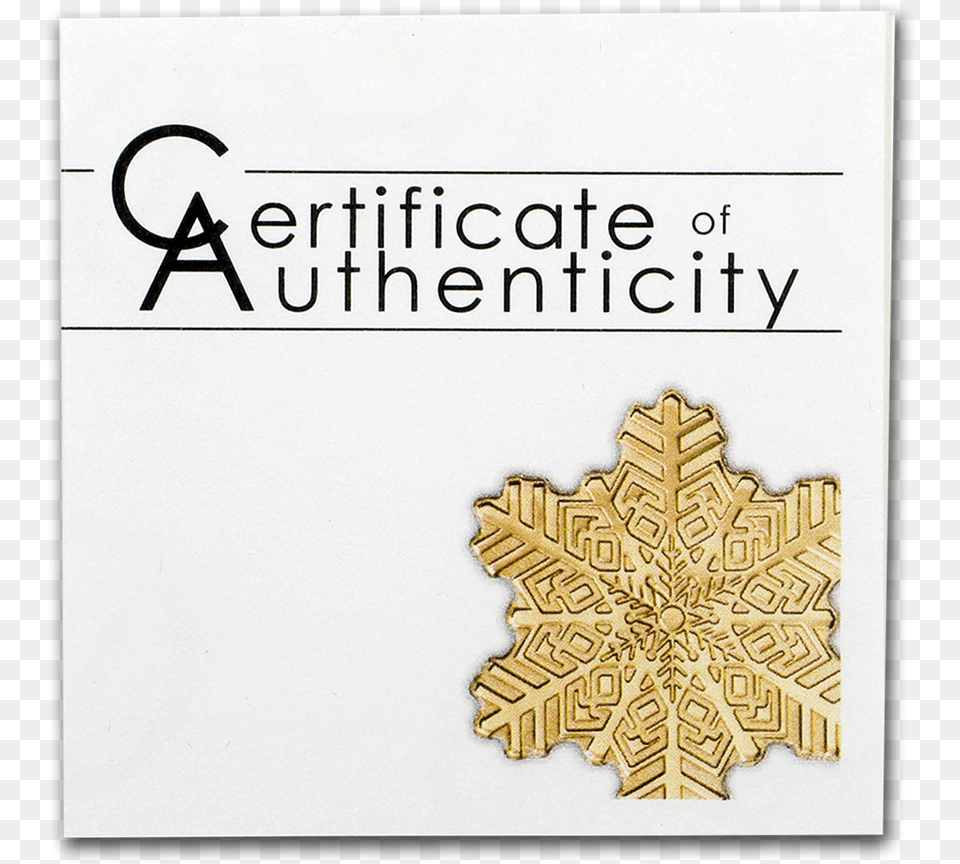 Cook Islands 12 Gram Gold 5 Golden Snowflake Coa Coin Invest Trust, Nature, Outdoors, Page, Text Free Transparent Png