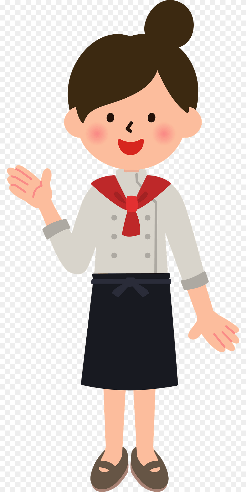 Cook Woman Acting As A Guide Clipart, Person, Accessories, Formal Wear, Tie Png Image