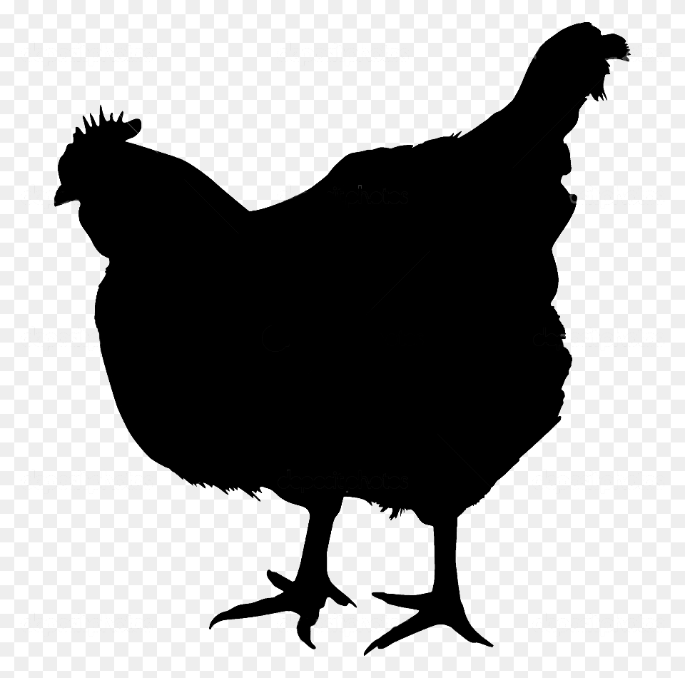 Cooked Chicken Silhouette Fried Chicken Silhouette, Animal, Bird, Fowl, Hen Png