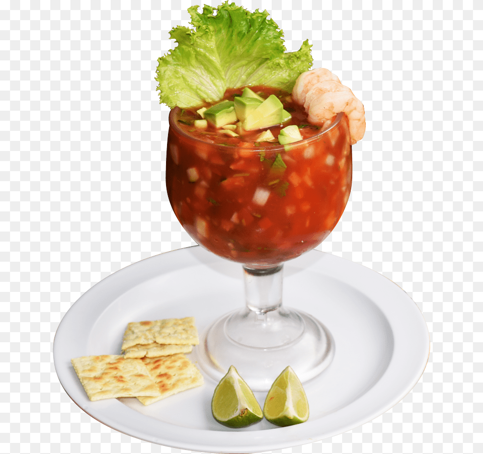 Cooked In Our Lime Juice And Accompanied By Veggies Coctel De Camaron, Plate, Food, Food Presentation, Glass Png