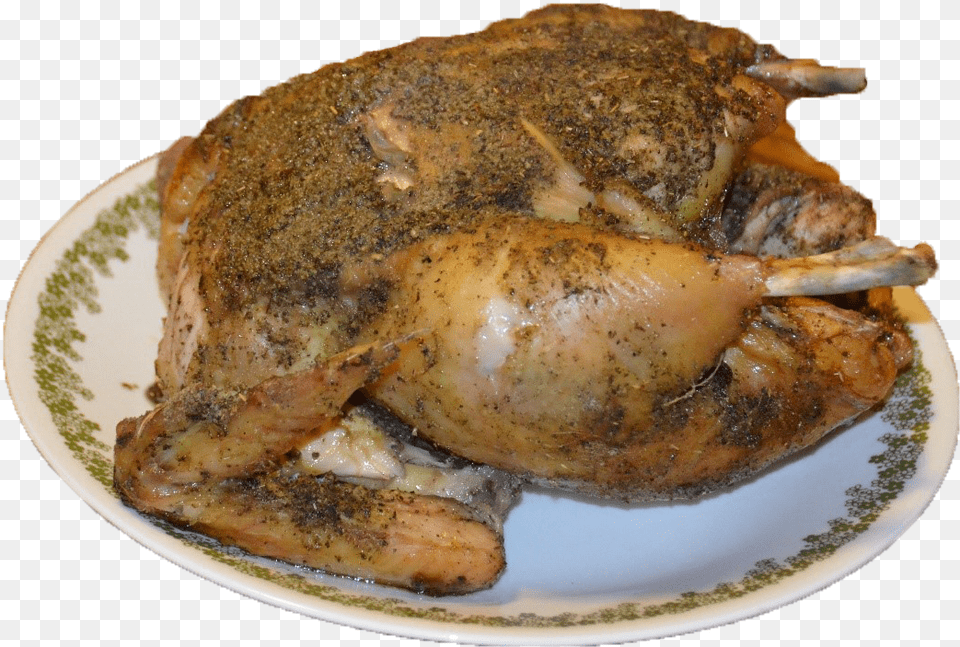 Cooked Sage Rubbed Whole Roast Chicken Or Turkey Turkey Meat, Food, Meal, Sandwich Free Png Download