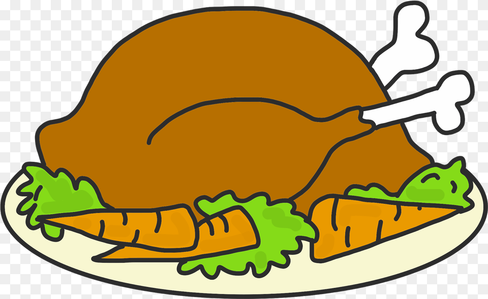 Cooked Turkey Clipart Cooked Turkey Cartoon, Meal, Roast, Dinner, Food Free Png Download