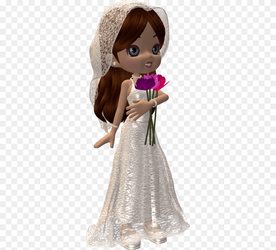 Cookie Bridal By Lupadgds Doll, Flower Bouquet, Clothing, Plant, Hat Png