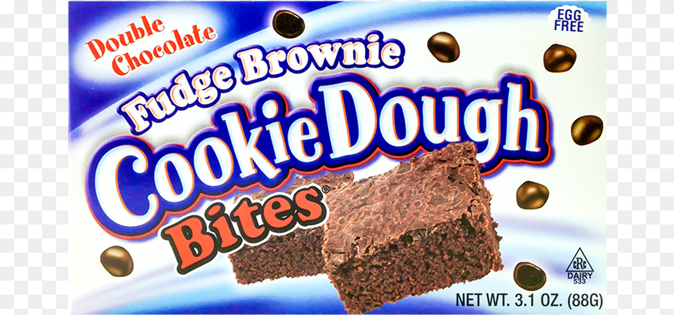 Cookie Dough Bites Fudge Brownie 88g Front Snack Cake, Chocolate, Dessert, Food, Sweets Free Png