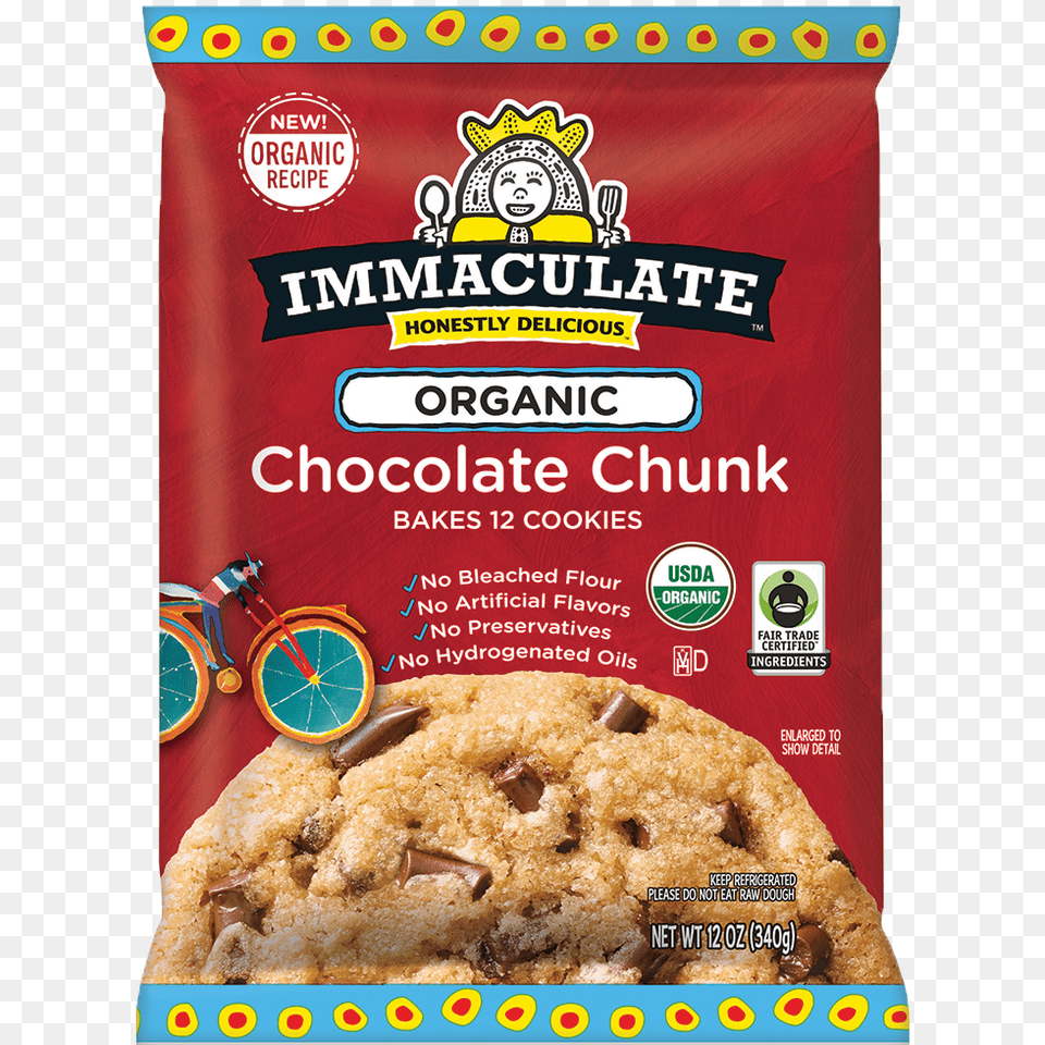 Cookie Dough Immaculate Chocolate Chip Cookie Mix, Food, Sweets, Bicycle, Vehicle Free Png Download
