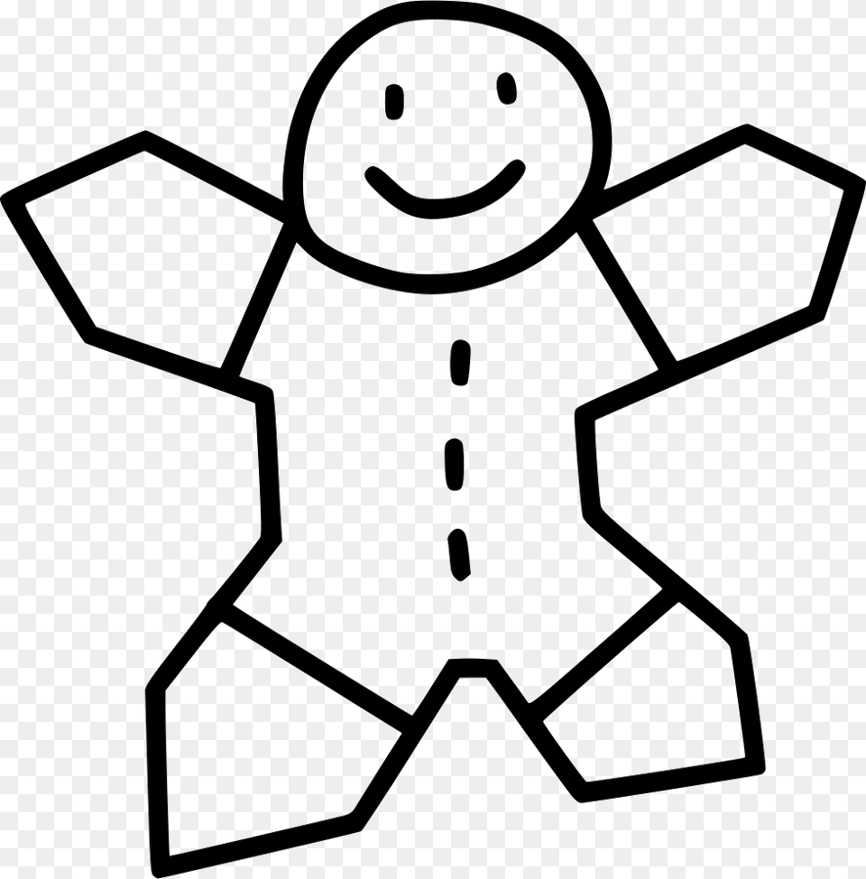 Cookie Gingerbread Man, Outdoors, Stencil, Nature, Snow Free Transparent Png