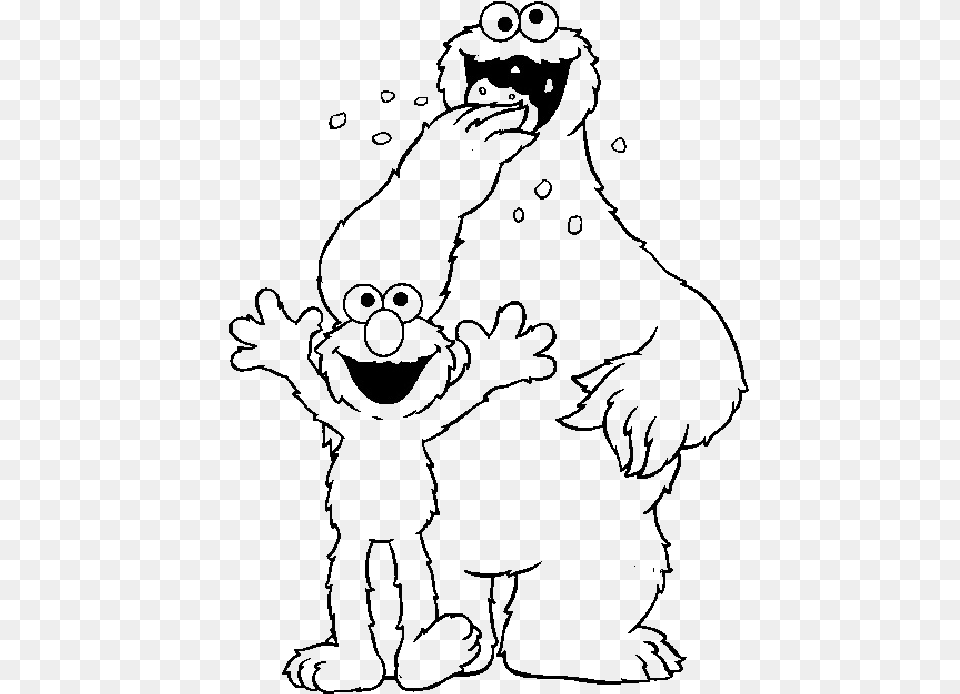 Cookie Monster And Elmo Coloring Pages Cookie Monster Colouring Pages, Baby, Person, Art, Drawing Png