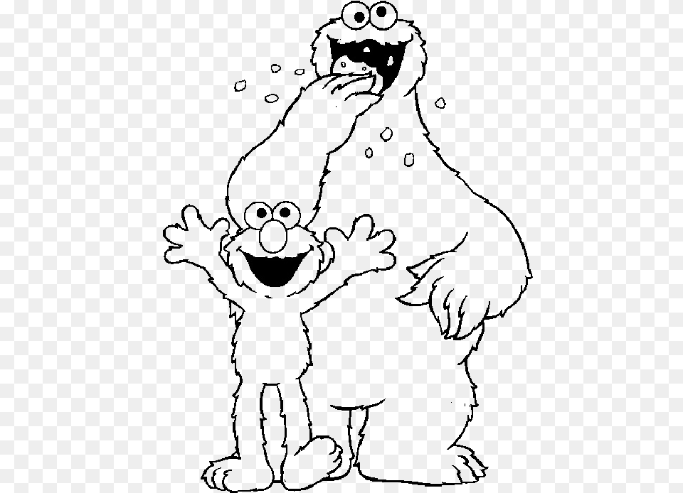 Cookie Monster And Elmo Coloring Pages Elmo And Cookie Monster Drawing, Baby, Person, Art Png