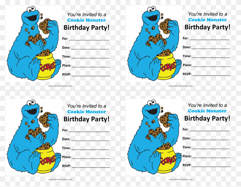 Cookie Monster Birthday Invitations Templates, Animal, Bear, Mammal, Wildlife Png