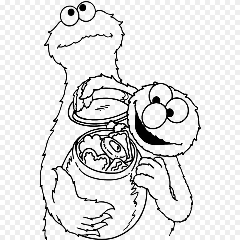 Cookie Monster Coloring Pages And Elmo Cookie Monster And Elmo Drawings, Stencil, Person Free Png