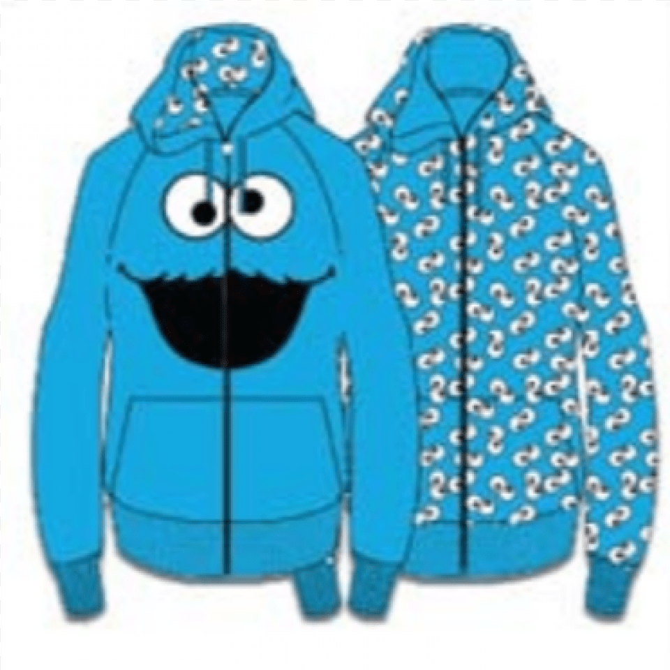 Cookie Monster Cookie Monster Reversible Hoodie, Clothing, Coat, Jacket, Knitwear Png Image