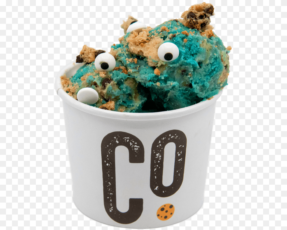 Cookie Monster Fotm Cupcake, Cream, Dessert, Food, Ice Cream Free Png