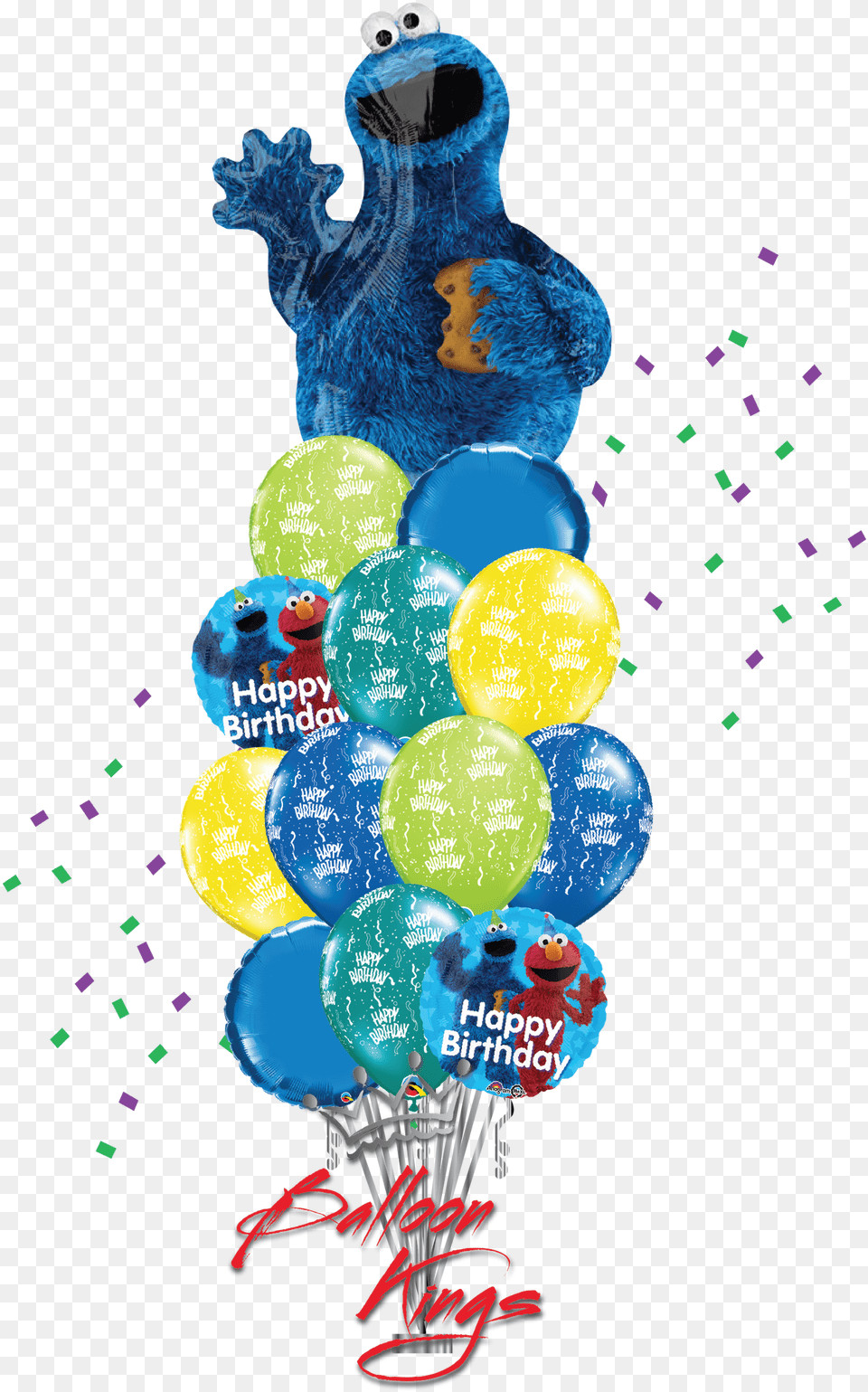 Cookie Monster Shape Bouquet Happy Birthday King, Balloon Png Image
