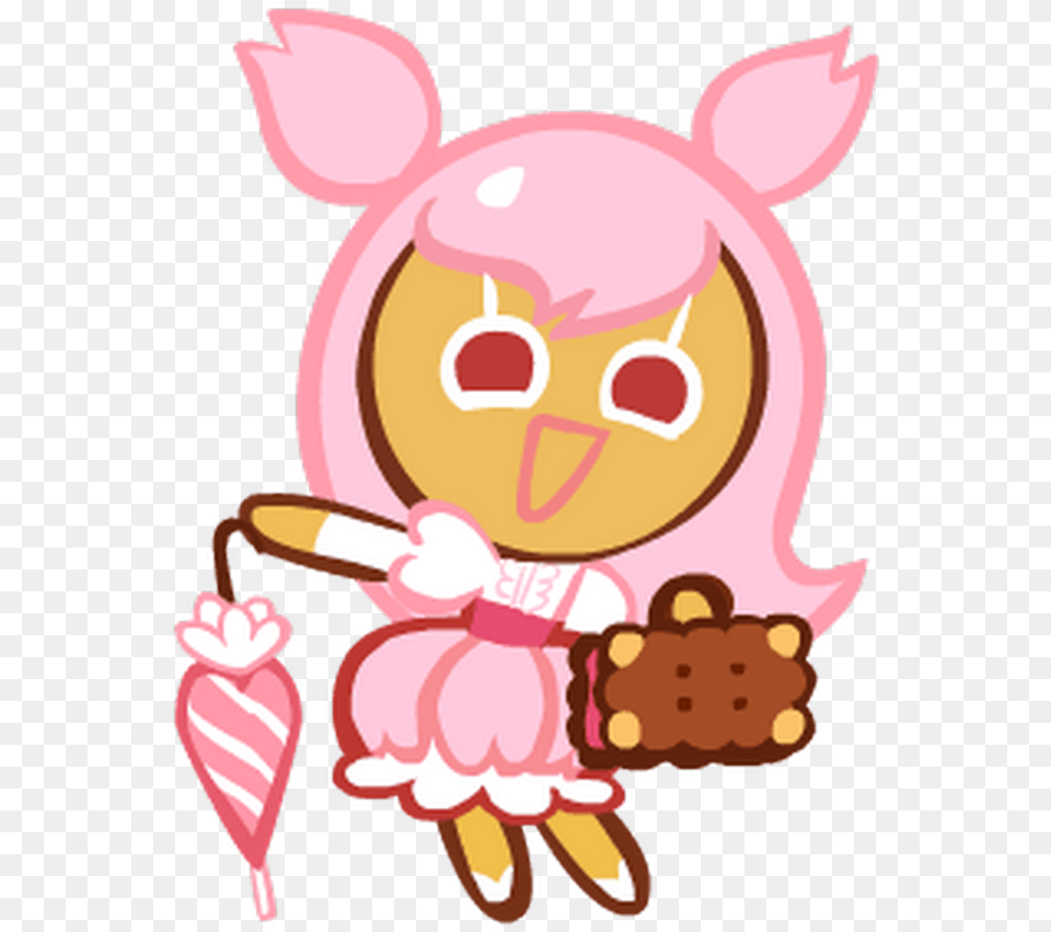 Cookie Run Cherry Blossom Cookie, Cream, Dessert, Food, Ice Cream Png Image