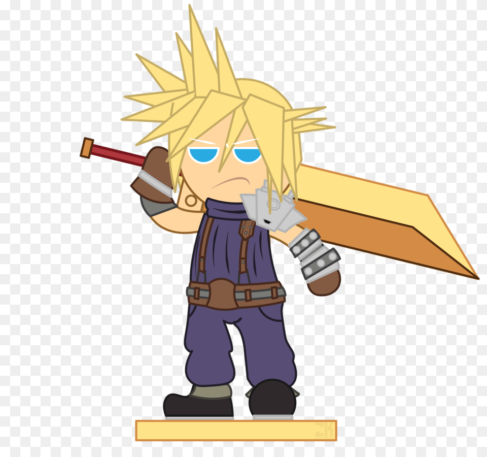 Cookie Run Cloud Strife On Behance, Book, Comics, Publication, Anime Png Image